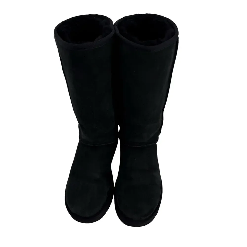 UGG Black Classic Tall II Suede Water Repellent Boots Womens 7